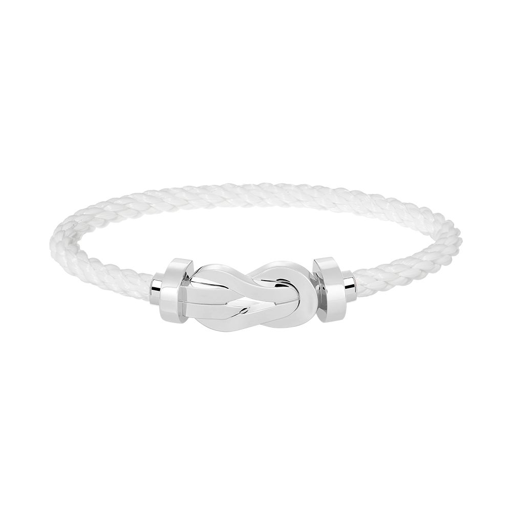 LUXEIFY CHANCE LARGE 8 FIGURE BUCKLE NO DIAMOND BRACELET SILVER