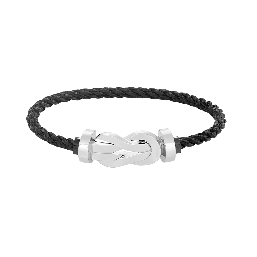 LUXEIFY CHANCE LARGE 8 FIGURE BUCKLE NO DIAMOND BRACELET SILVER