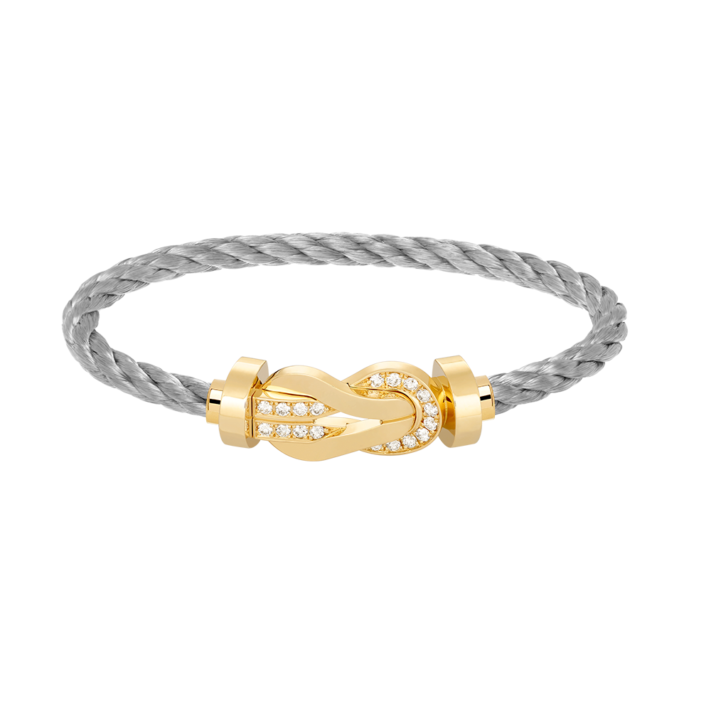 LUXEIFY CHANCE LARGE 8 FIGURE BUCKLE HALF DIAMOND BRACELET GOLD