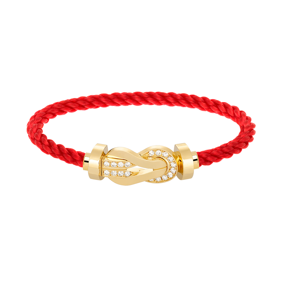 LUXEIFY CHANCE LARGE 8 FIGURE BUCKLE HALF DIAMOND BRACELET GOLD