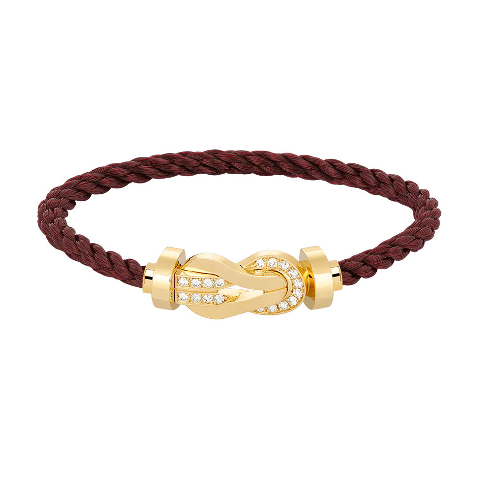LUXEIFY CHANCE LARGE 8 FIGURE BUCKLE HALF DIAMOND BRACELET GOLD