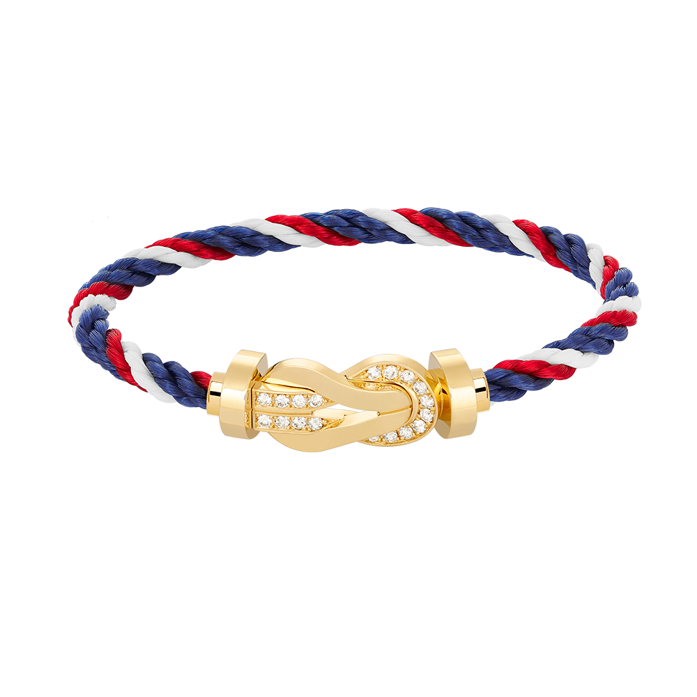 LUXEIFY CHANCE LARGE 8 FIGURE BUCKLE HALF DIAMOND BRACELET GOLD