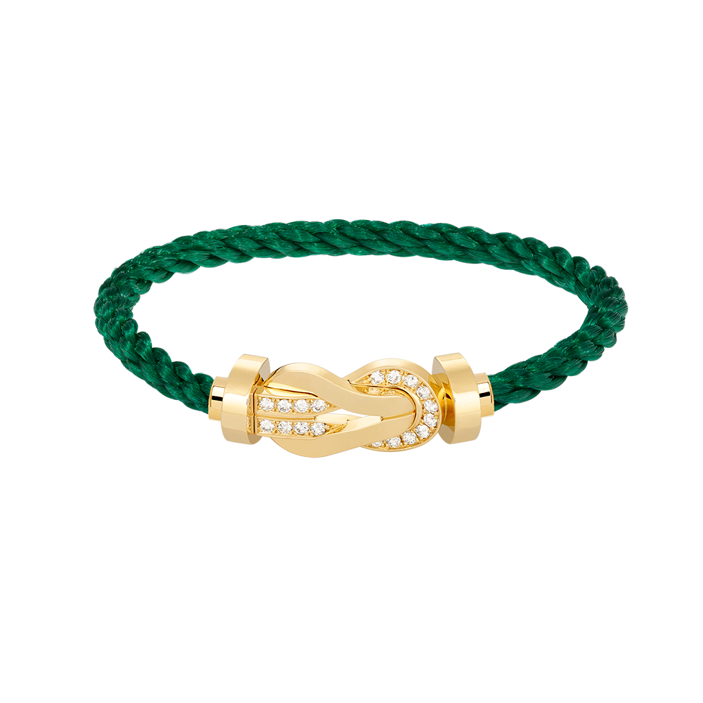 LUXEIFY CHANCE LARGE 8 FIGURE BUCKLE HALF DIAMOND BRACELET GOLD