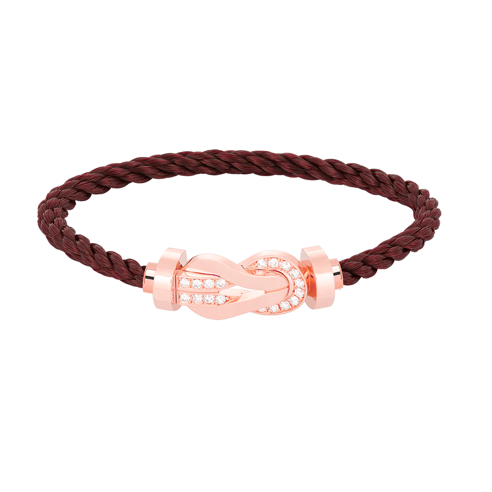 LUXEIFY CHANCE LARGE 8 FIGURE BUCKLE HALF DIAMOND BRACELET ROSE GOLD