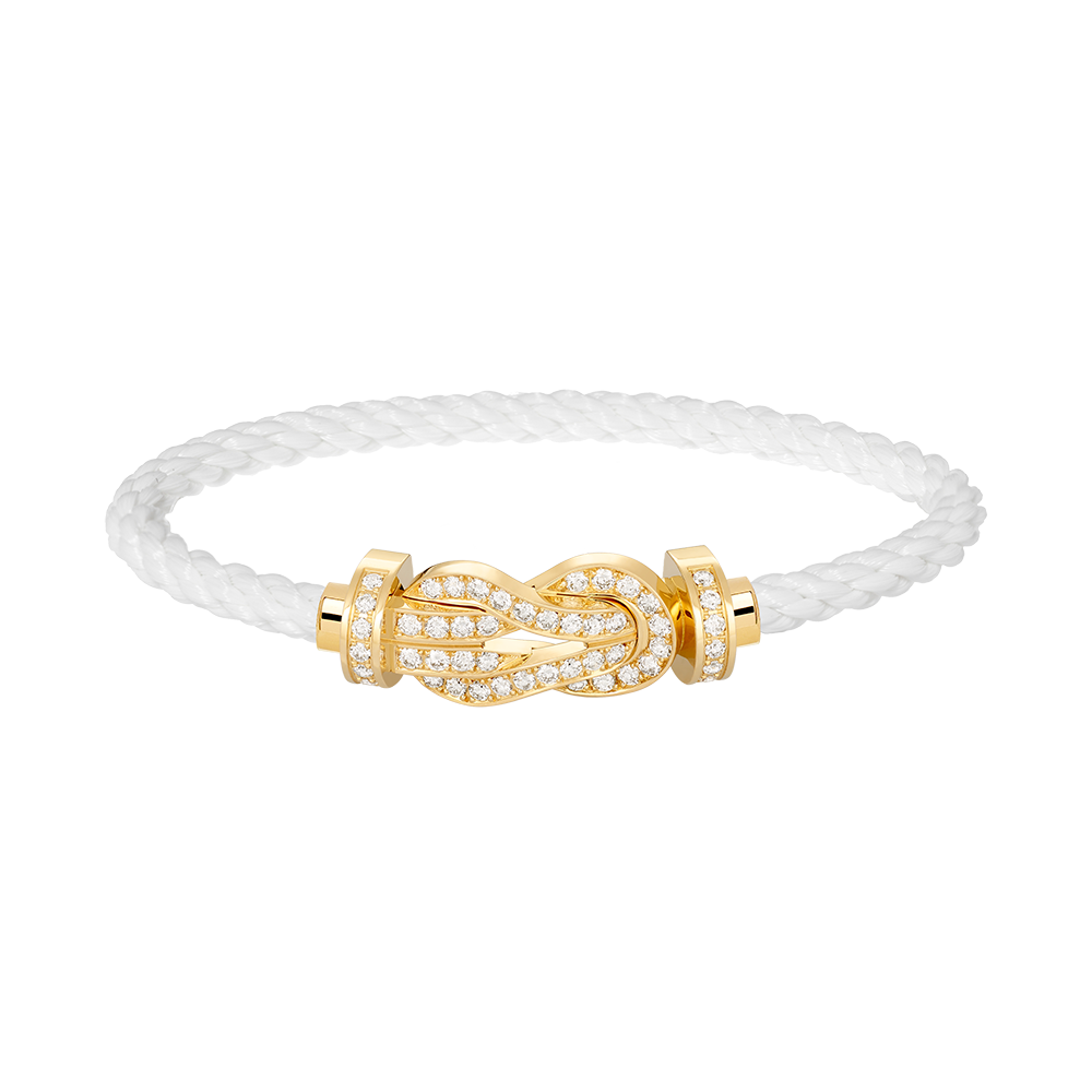 LUXEIFY CHANCE LARGE 8 FIGURE BUCKLE FULLDIAMOND BRACELET GOLD