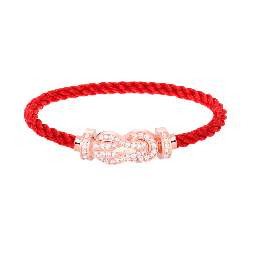 LUXEIFY CHANCE LARGE 8 FIGURE BUCKLE FULL DIAMOND BRACELET ROSE GOLD