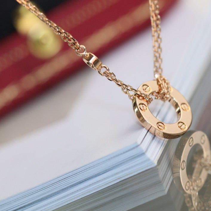 LUXEIFY LOVE NECKLACE ADJUSTABLE ROSE GOLD 2 DIAMOND