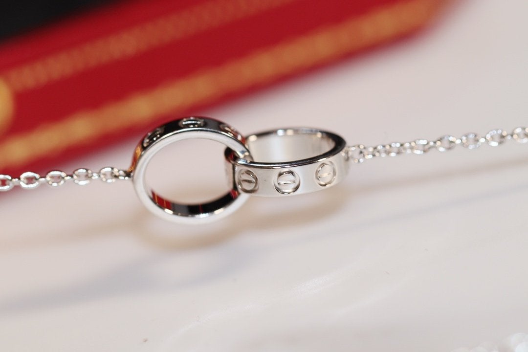 LUXEIFY LOVE NECKLACE PINK GOLD AND SILVER