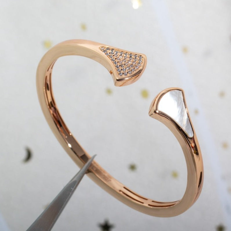 LUXEIFY DREAM BRACELET OPEN PINK GOLD MOP DIAMOND