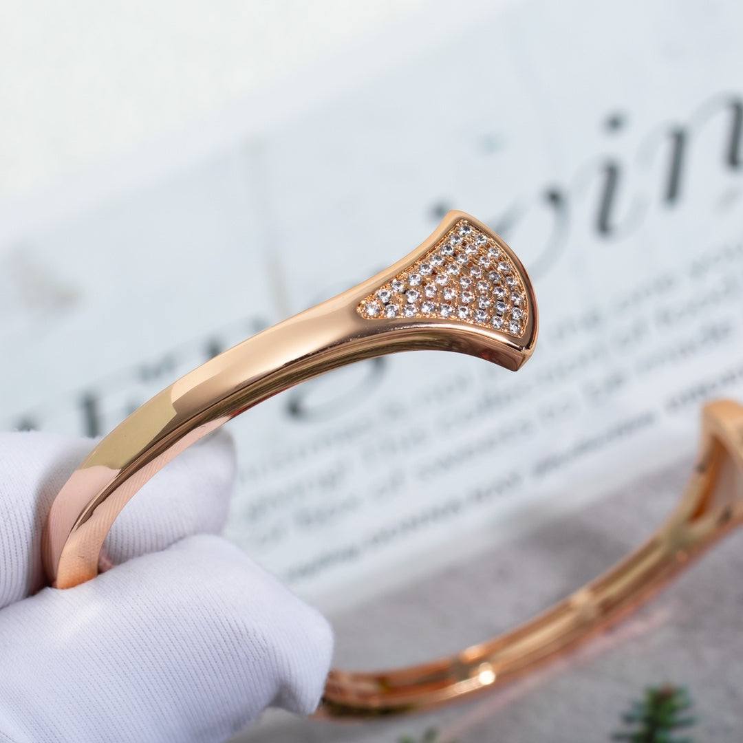 LUXEIFY DREAM BRACELET OPEN PINK GOLD MOP DIAMOND