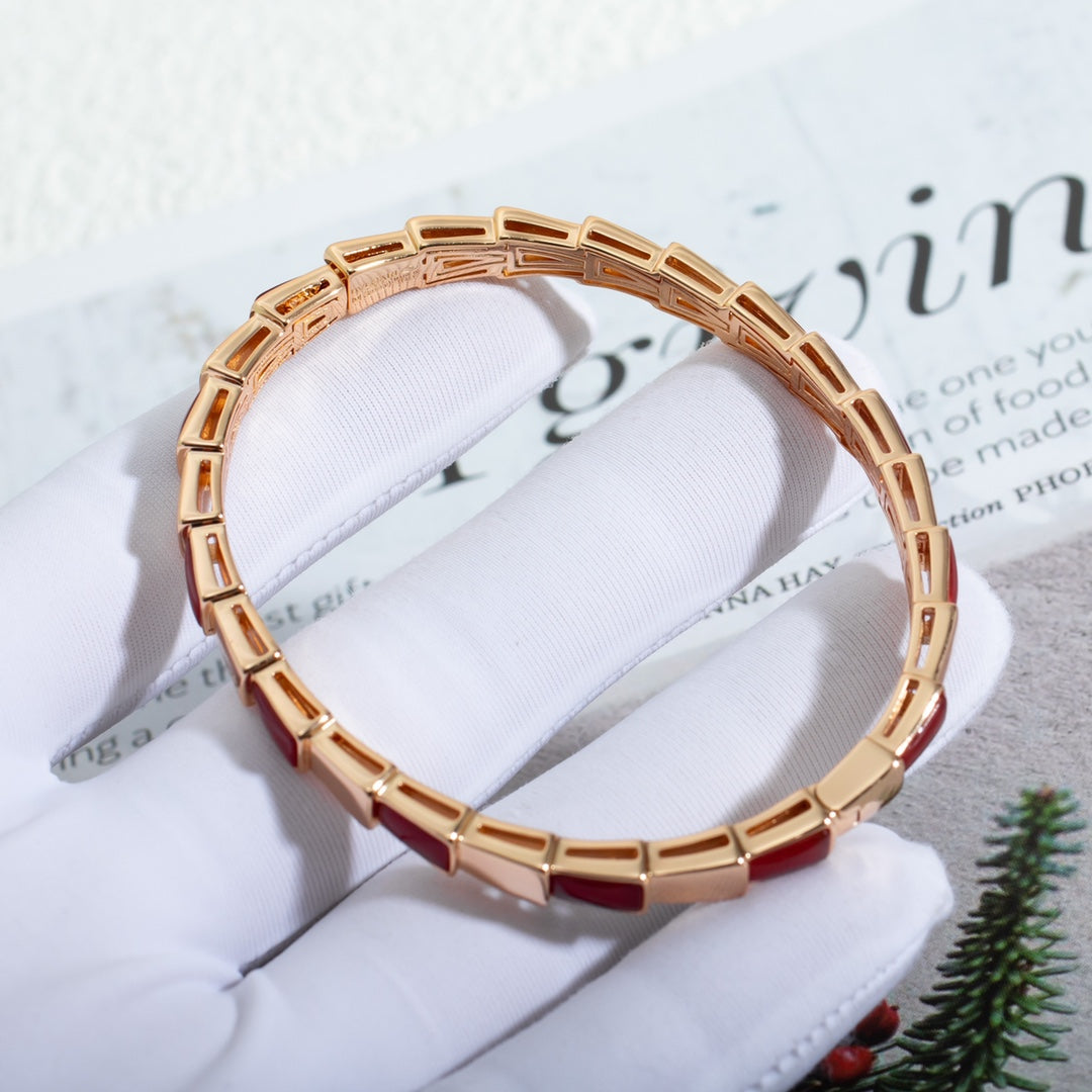 LUXEIFY SERPENTI BRACELET PINK GOLD RUBELLITE