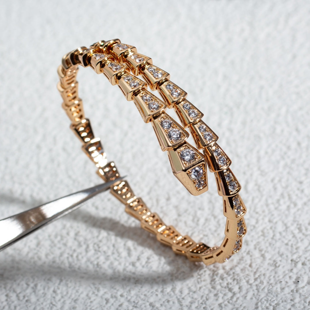 LUXEIFY SERPENTI BRACELET 6.8MM PINK GOLD DIAMOND
