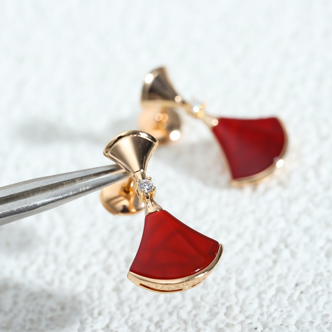 LUXEIFY DREAM Carnelian PINK GOLD EARRINGS