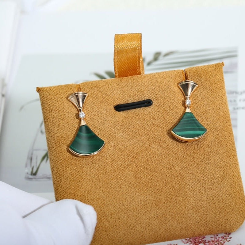 LUXEIFY DREAM MALACHITE PINK GOLD EARRINGS