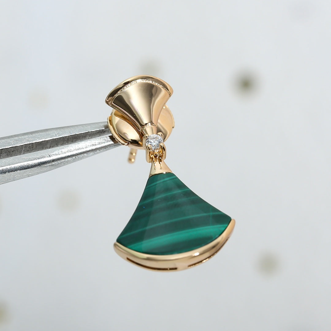 LUXEIFY DREAM MALACHITE PINK GOLD EARRINGS