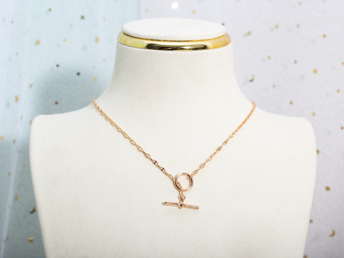 LUXEIFY ECHAPPEE NECKLACE PINK GOLD