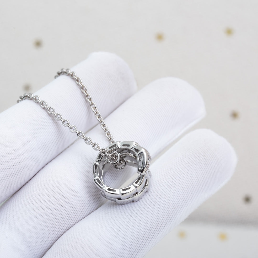 LUXEIFY SERPENTI SILVER NECKLACE DIAMOND