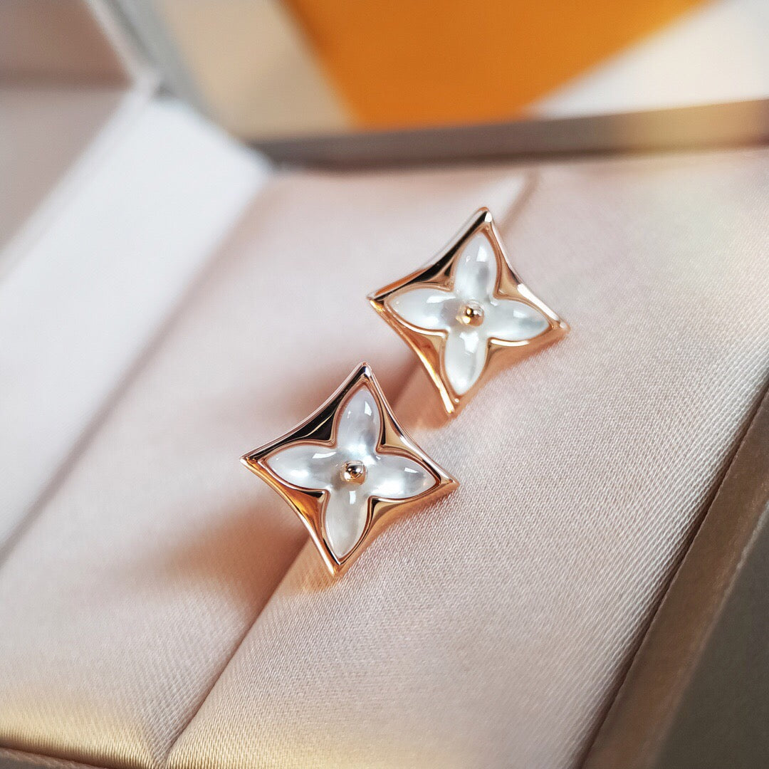 LUXEIFY STAR MOP PINK GOLD EARRINGS
