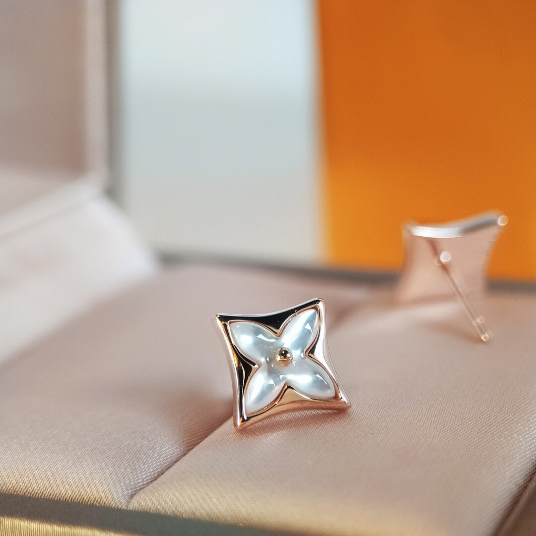 LUXEIFY STAR MOP PINK GOLD EARRINGS