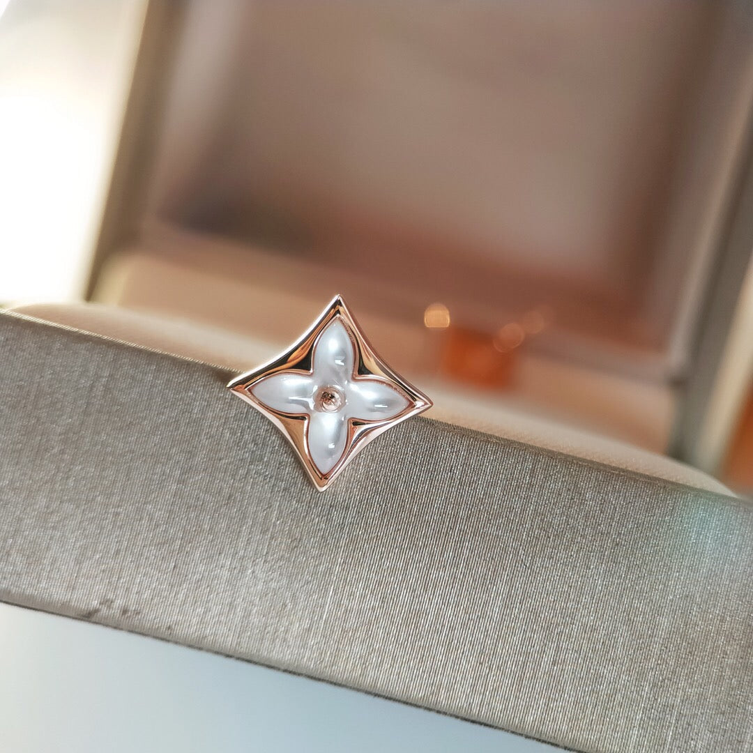LUXEIFY STAR MOP PINK GOLD EARRINGS
