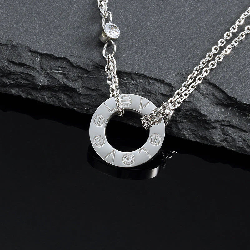 LUXEIFY LOVE NECKLACE 16MM 2 DIAMONDS