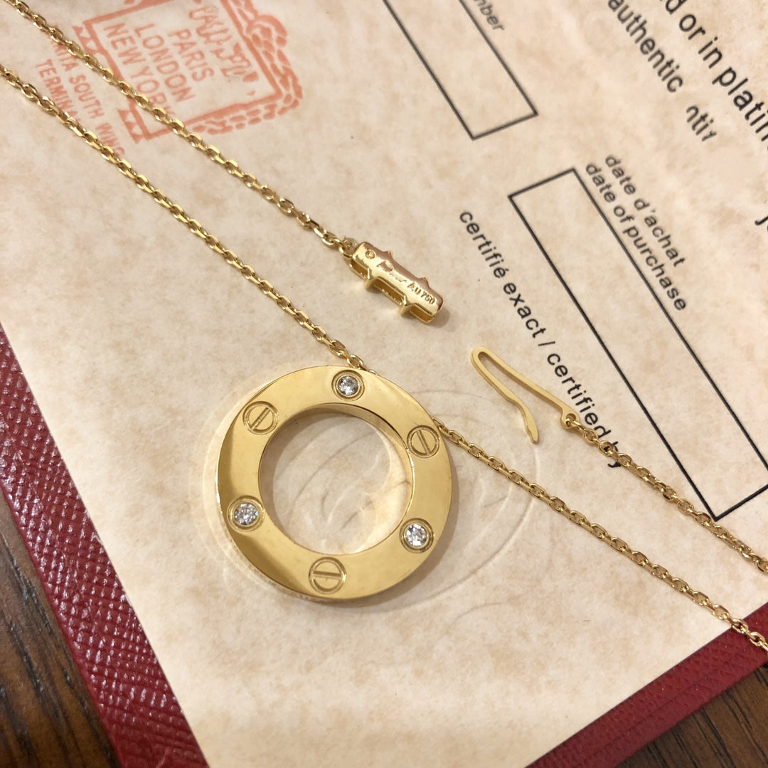 LUXEIFY LOVE NECKLACE 16MM 3 DIAMONDS