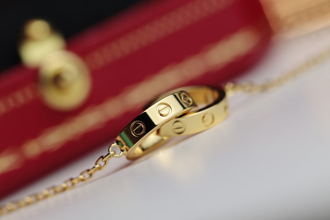 LUXEIFY LOVE NECKLACE DOUBLE RING GOLD