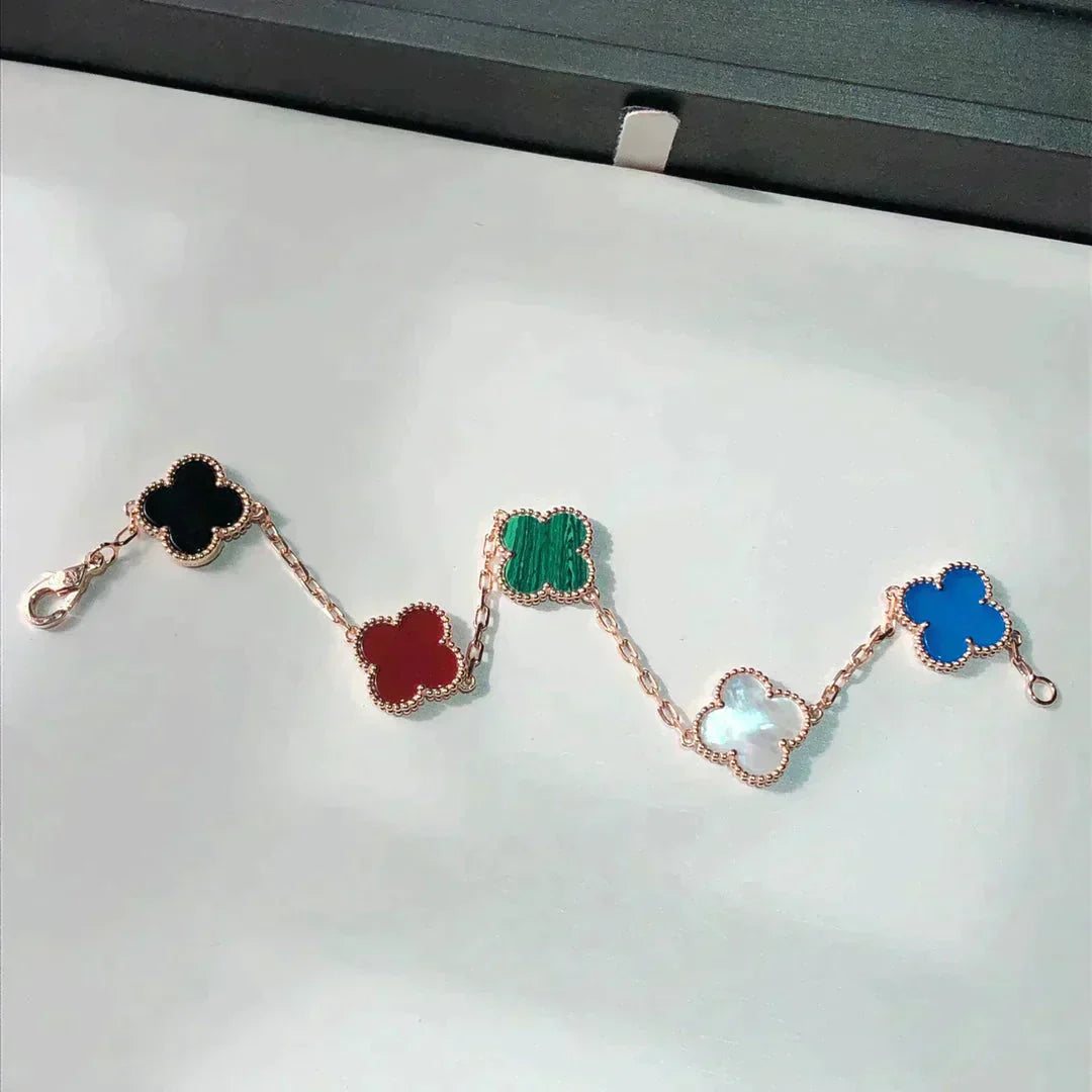 CLOVER 5 MOTIFS MULTICOLOR BRACELET
