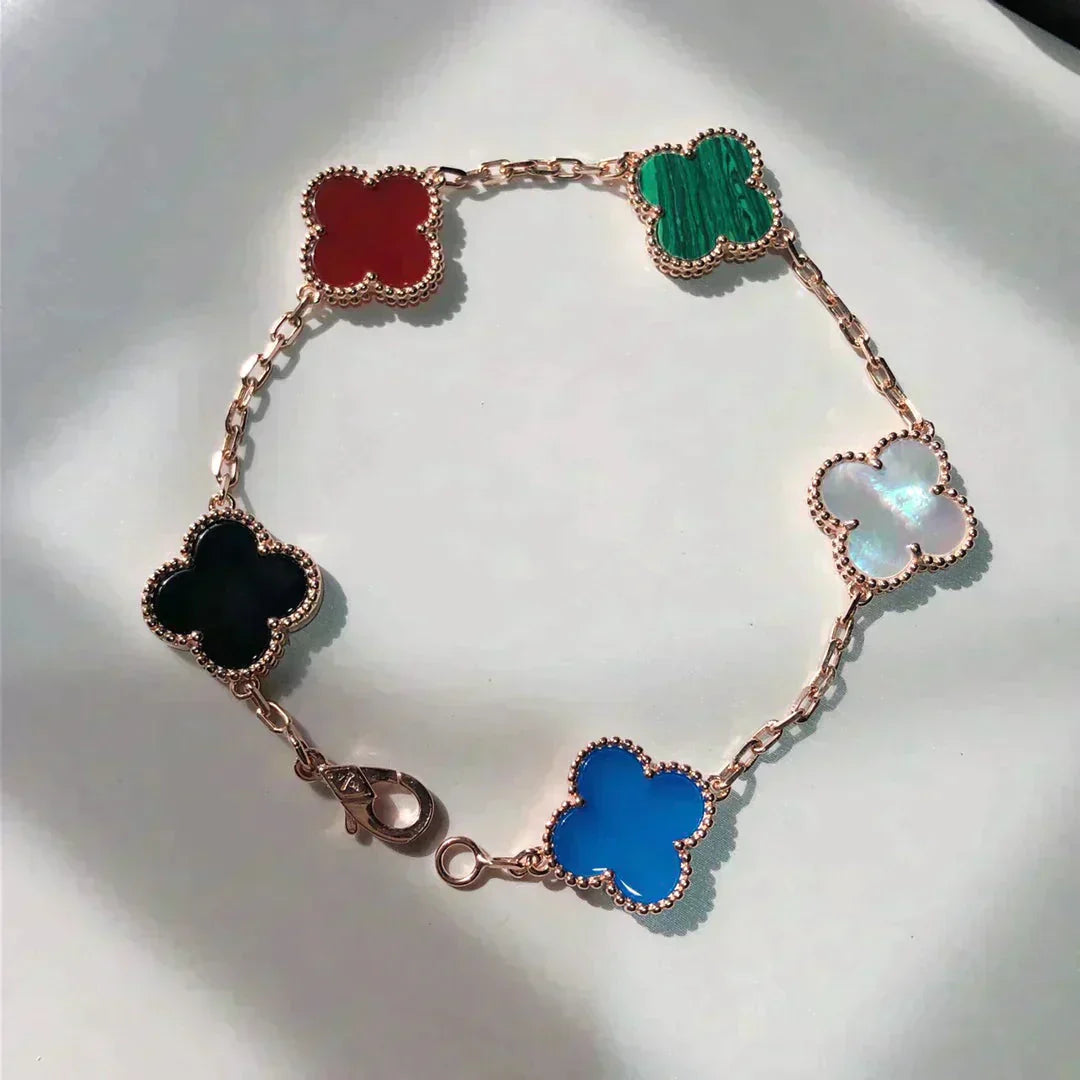 CLOVER 5 MOTIFS MULTICOLOR BRACELET
