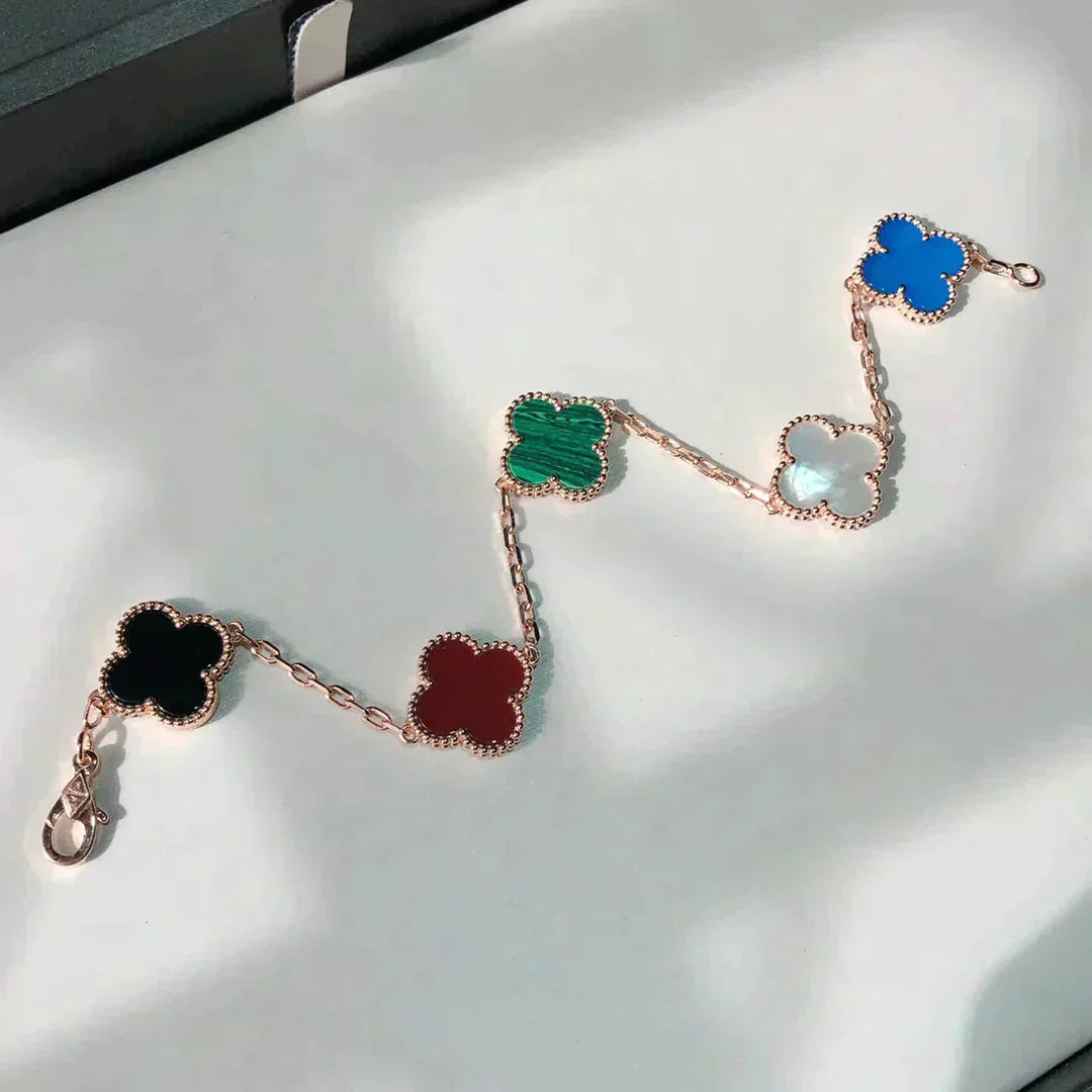 CLOVER 5 MOTIFS MULTICOLOR BRACELET