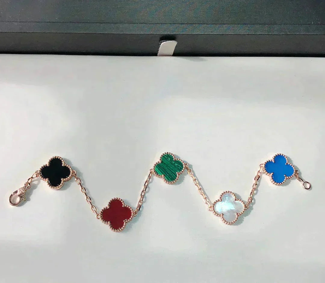 CLOVER 5 MOTIFS MULTICOLOR BRACELET