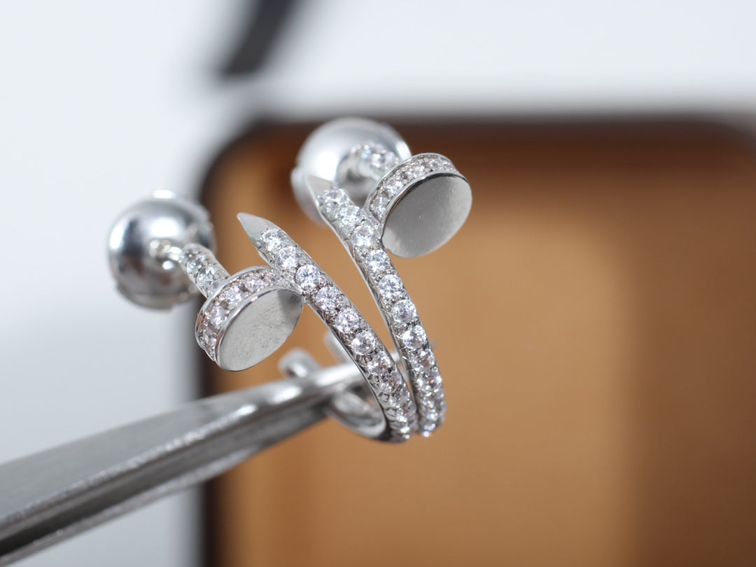 LUXEIFY JUSTE EARRINGS 12.75MM SILVER DIAMOND