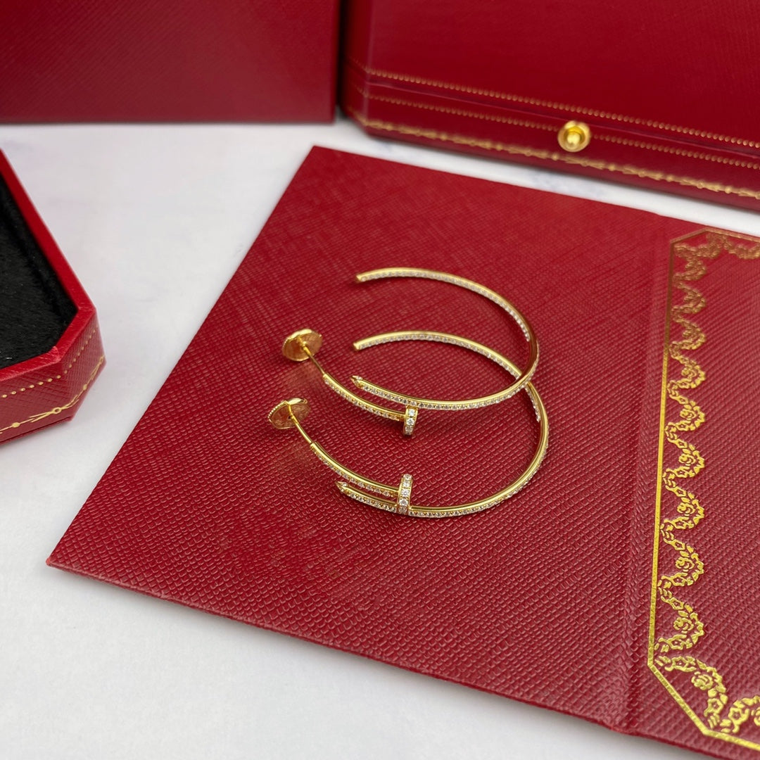 LUXEIFY JUSTE EARRINGS FULL DIAMONDS 1.8MM