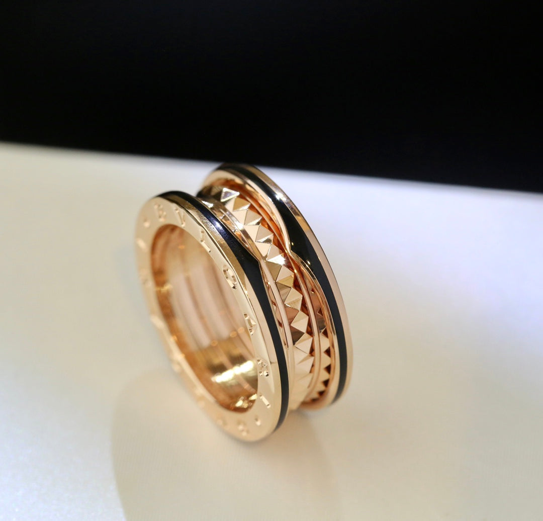 LUXEIFY ZERO 1 GOLD BLACK CERAMIC RING