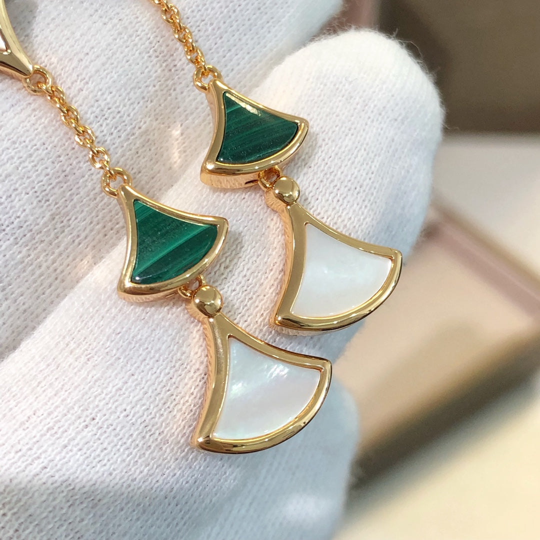 LUXEIFY DREAM EARRINGS 3 MOTIFS MALACHITE MOP PINK GOLD