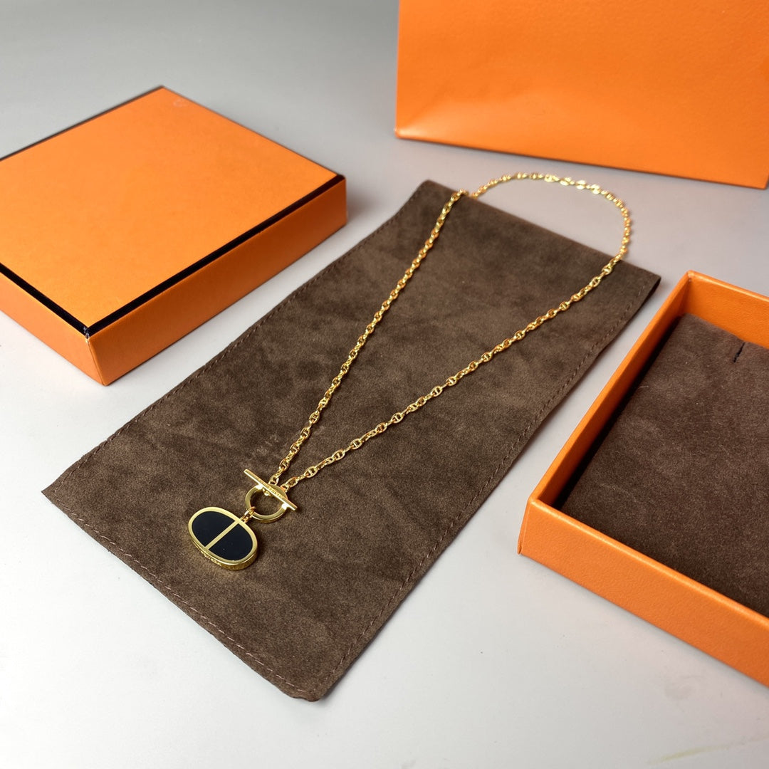 LUXEIFY CHAINE VERSO BLACK CERAMIC NECKLACE