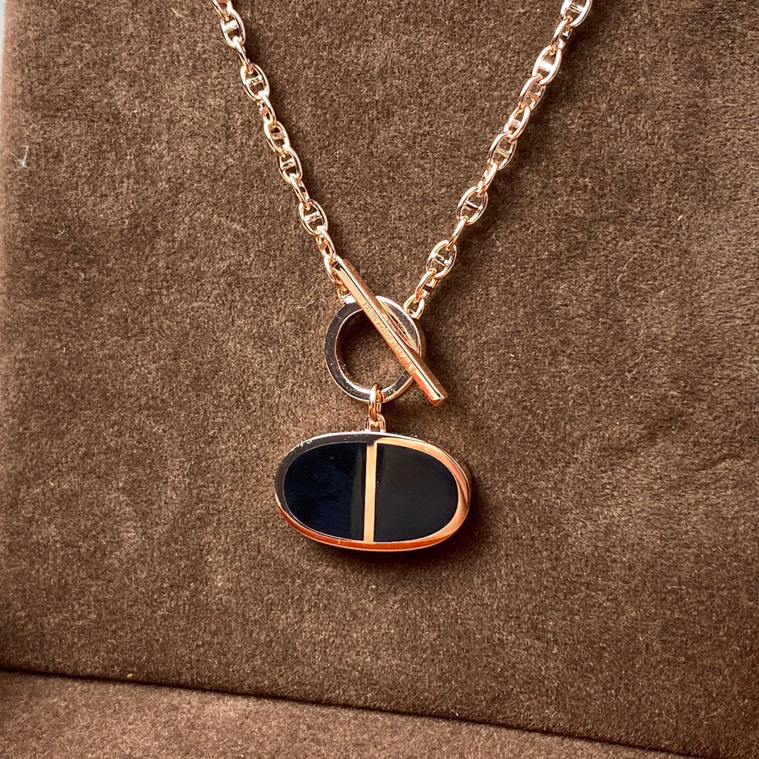 LUXEIFY CHAINE VERSO BLACK CERAMIC NECKLACE