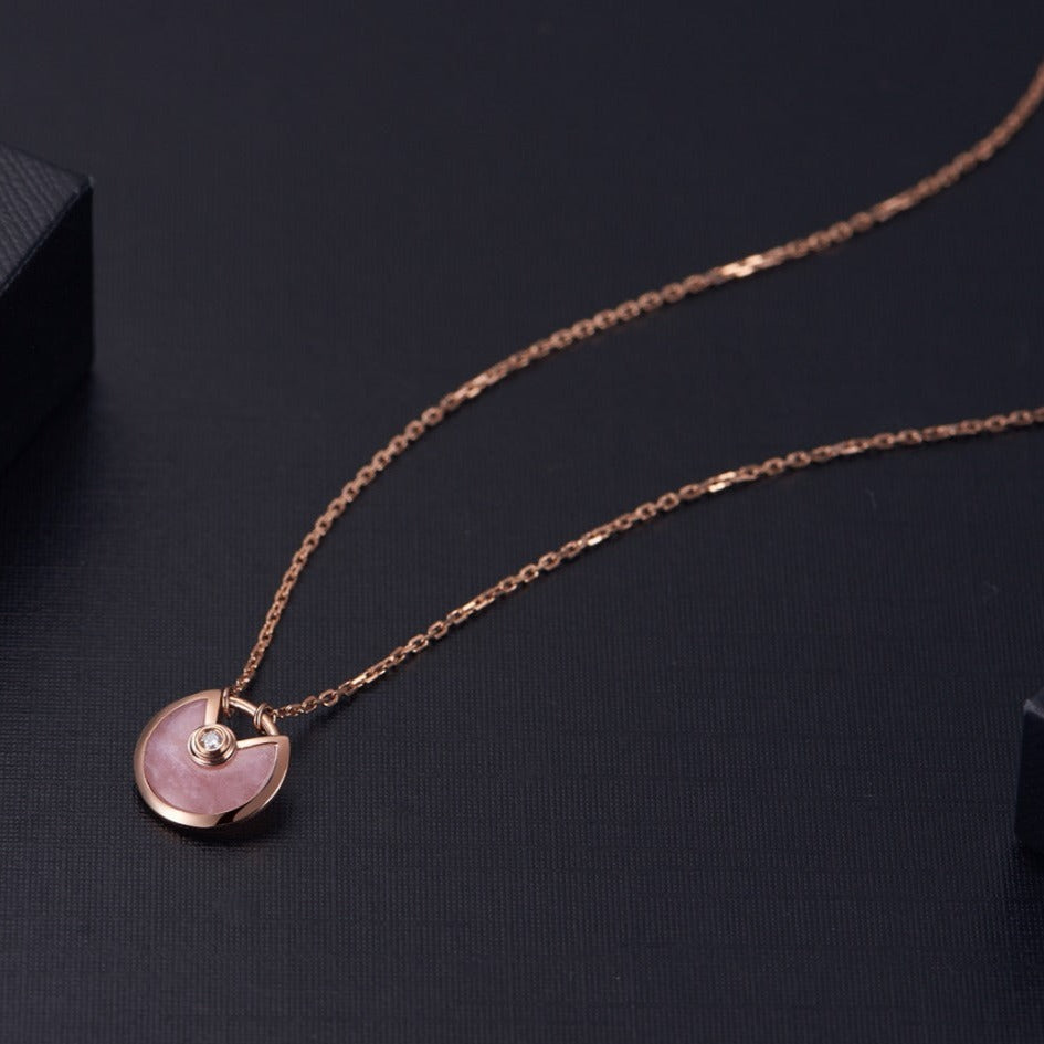 LUXEIFY AMULETTE ROSE GOLD PINK MOP NECKLACE