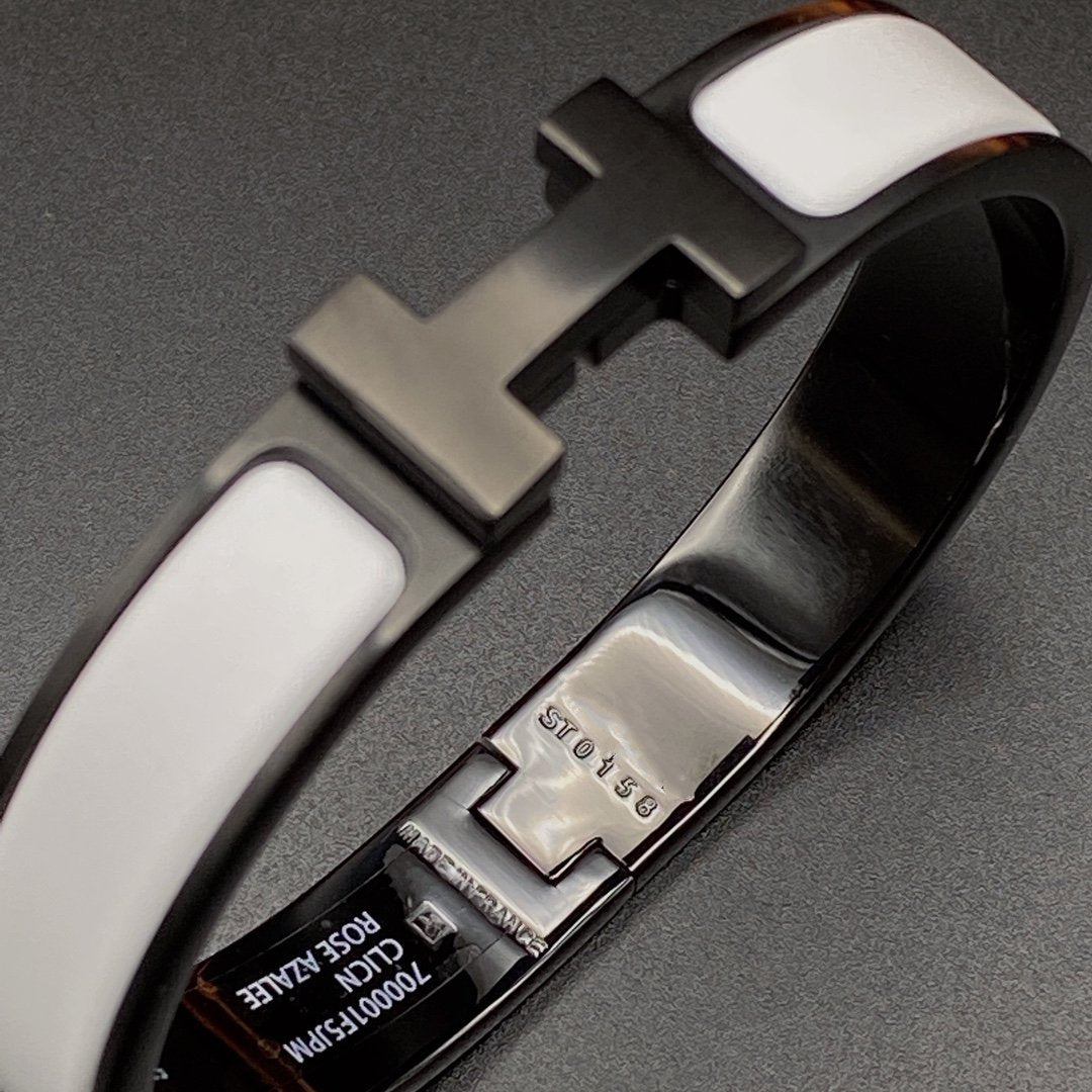 LUXEIFY H BRACELET 12MM BLACK WHITE CERAMIC