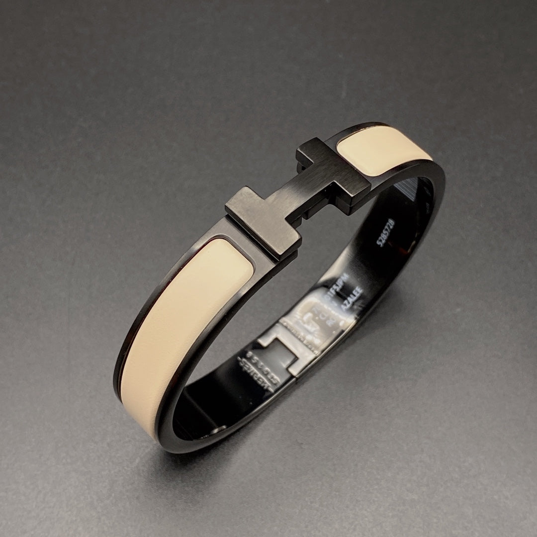 LUXEIFY H BRACELET 12MM BLACK BEIGE CERAMIC