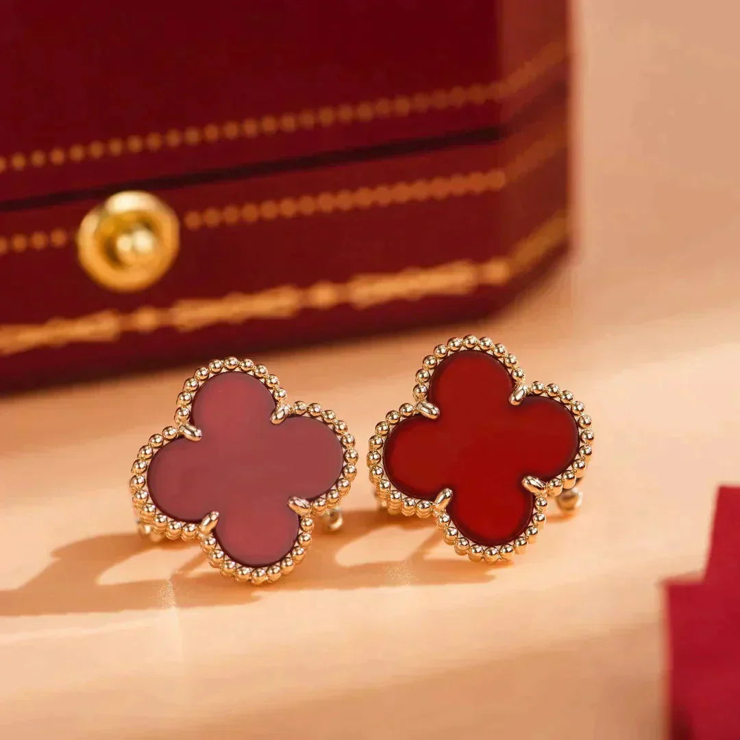CLOVER MEDIUM 1 MOTIFS CARNELIAN EARRINGS