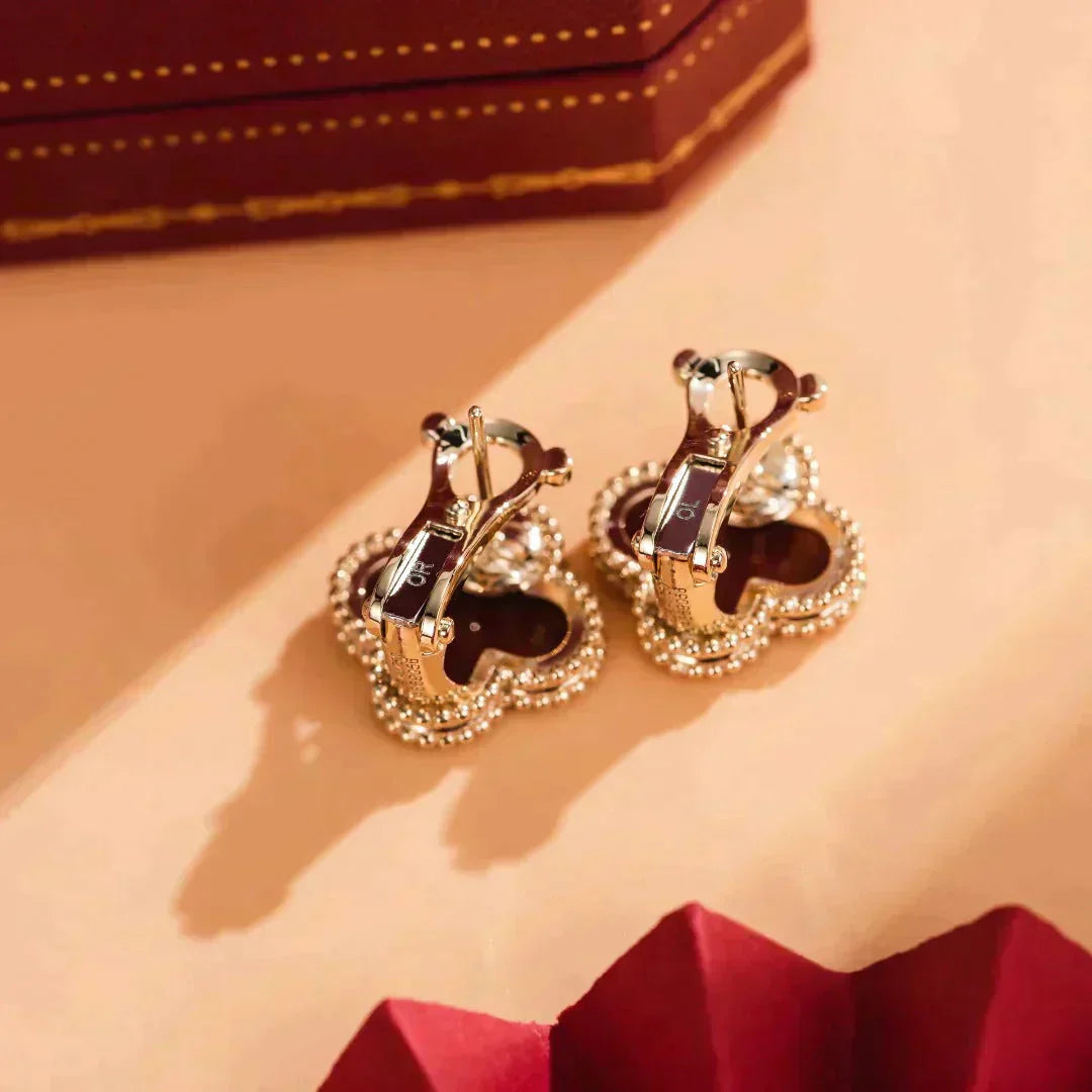 CLOVER MEDIUM 1 MOTIFS CARNELIAN EARRINGS