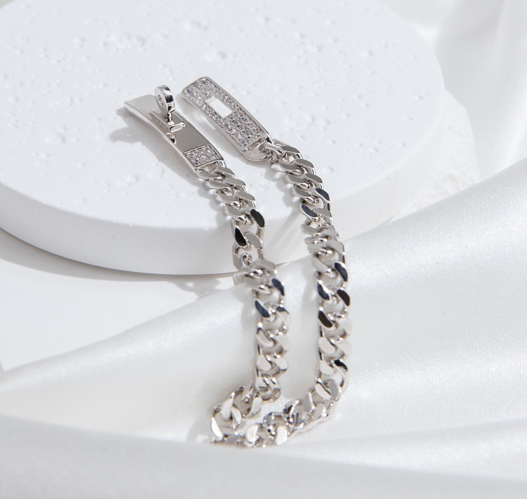 LUXEIFY KELLY CHAIN SILVER DIAMOND BRACELET