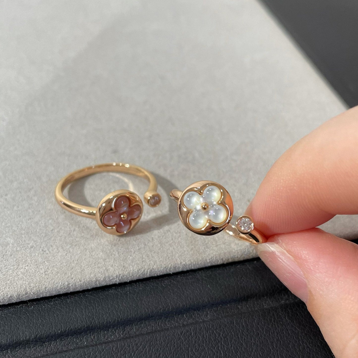 LUXEIFY SUN 1 DIAMOND PINK MOP RING