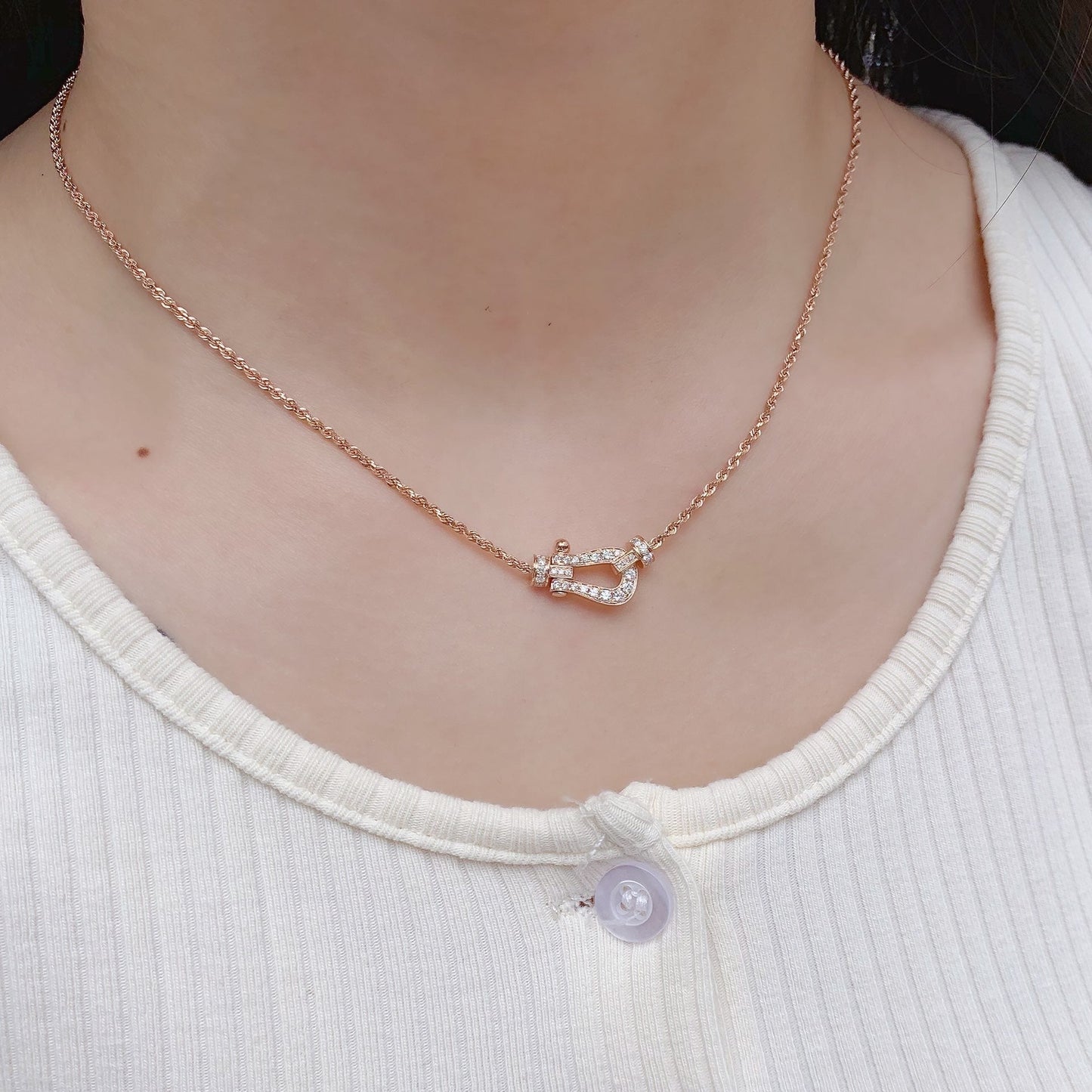 LUXEIFY FORCE 10 PINK GOLD DIAMOND NECKLACE