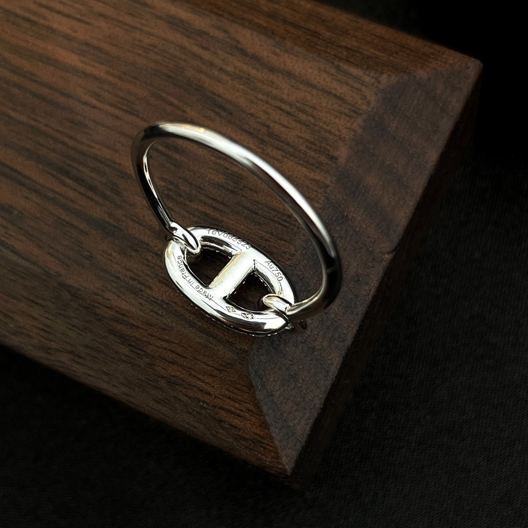 LUXEIFY RONDE SMALL SILVER DIAMOND RING