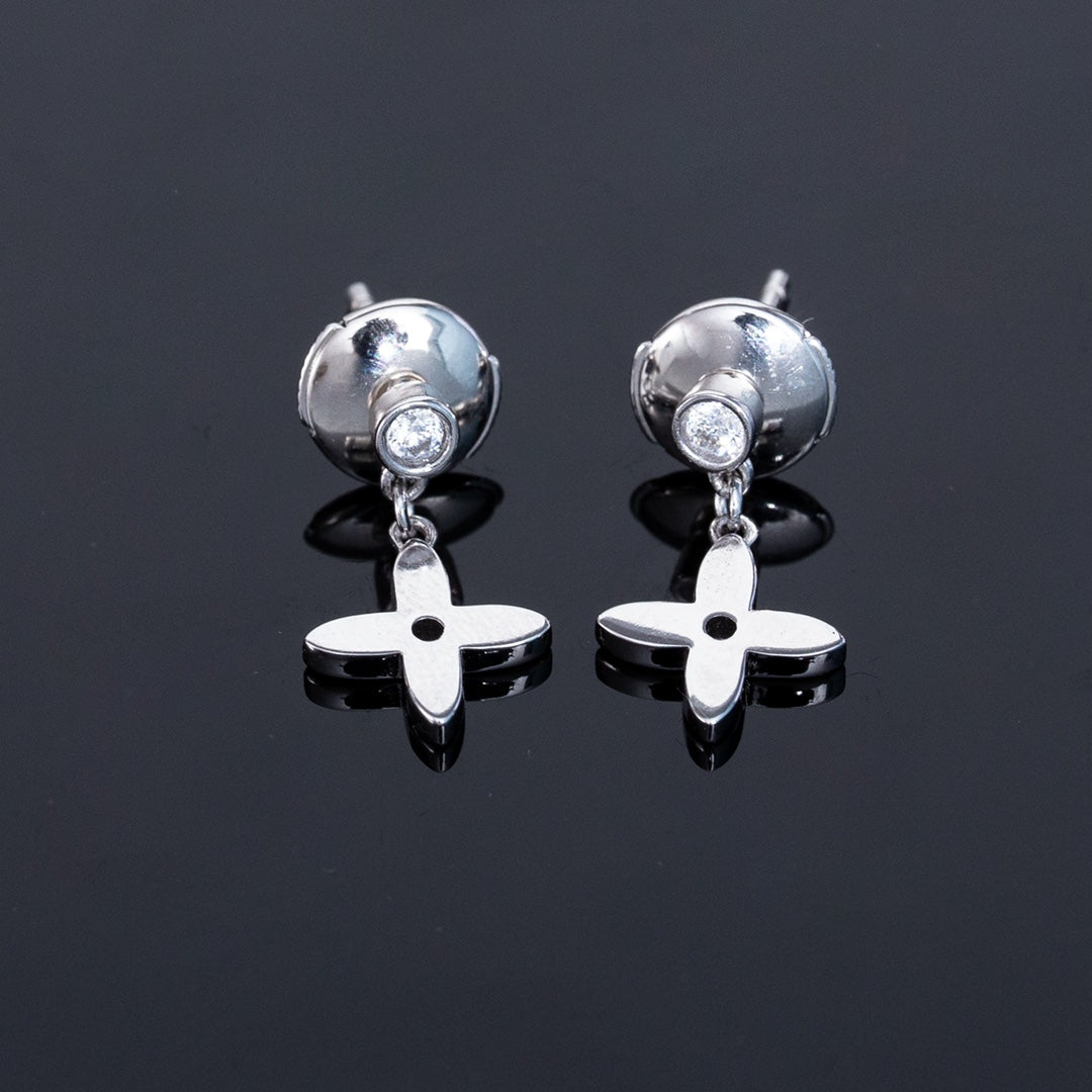 LUXEIFY VIDYLLE SILVER DIAMOND MINI DROP EARRINGS