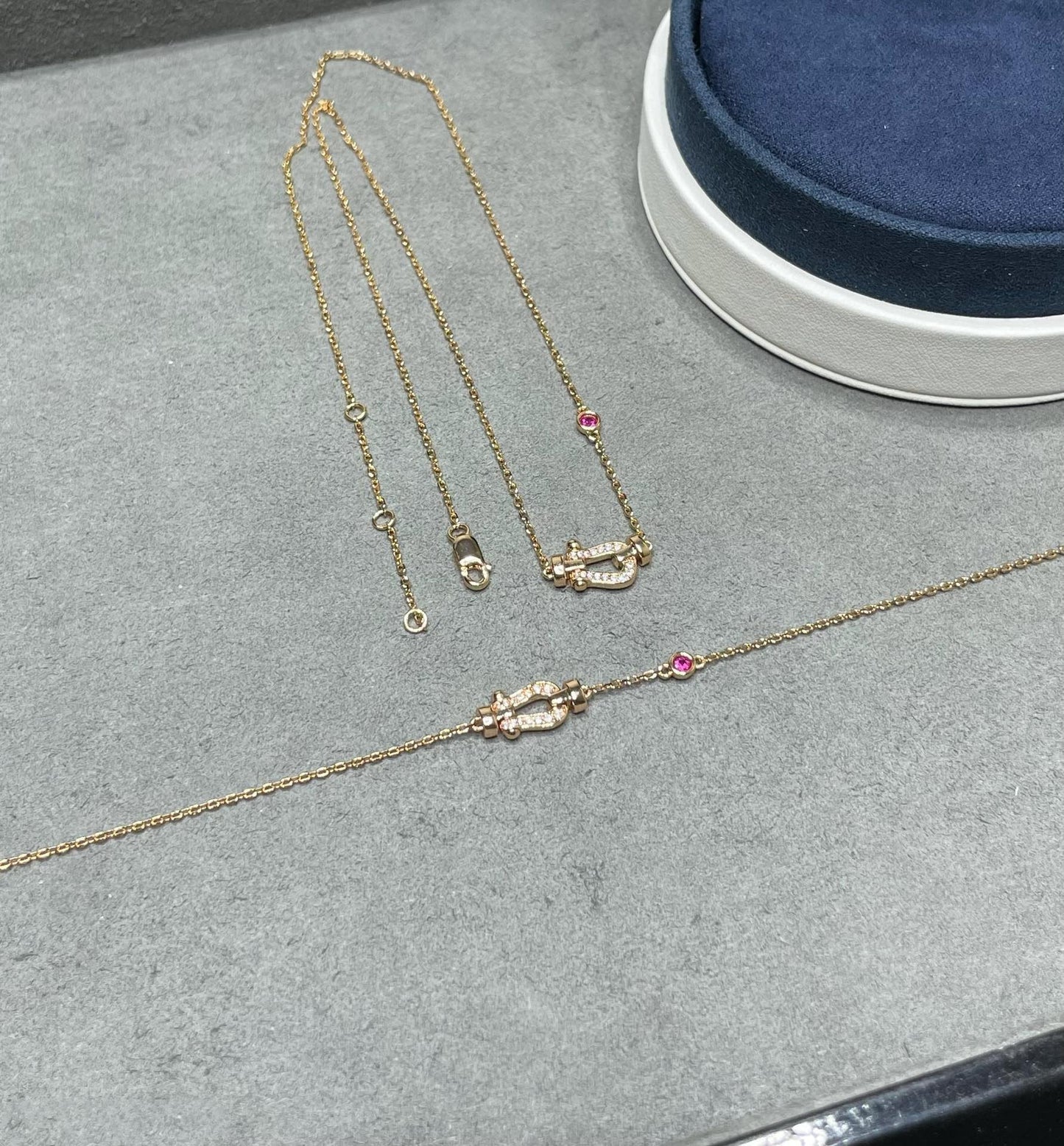 LUXEIFY FORCE 10 DIAMOND PINK GOLD NECKLACE