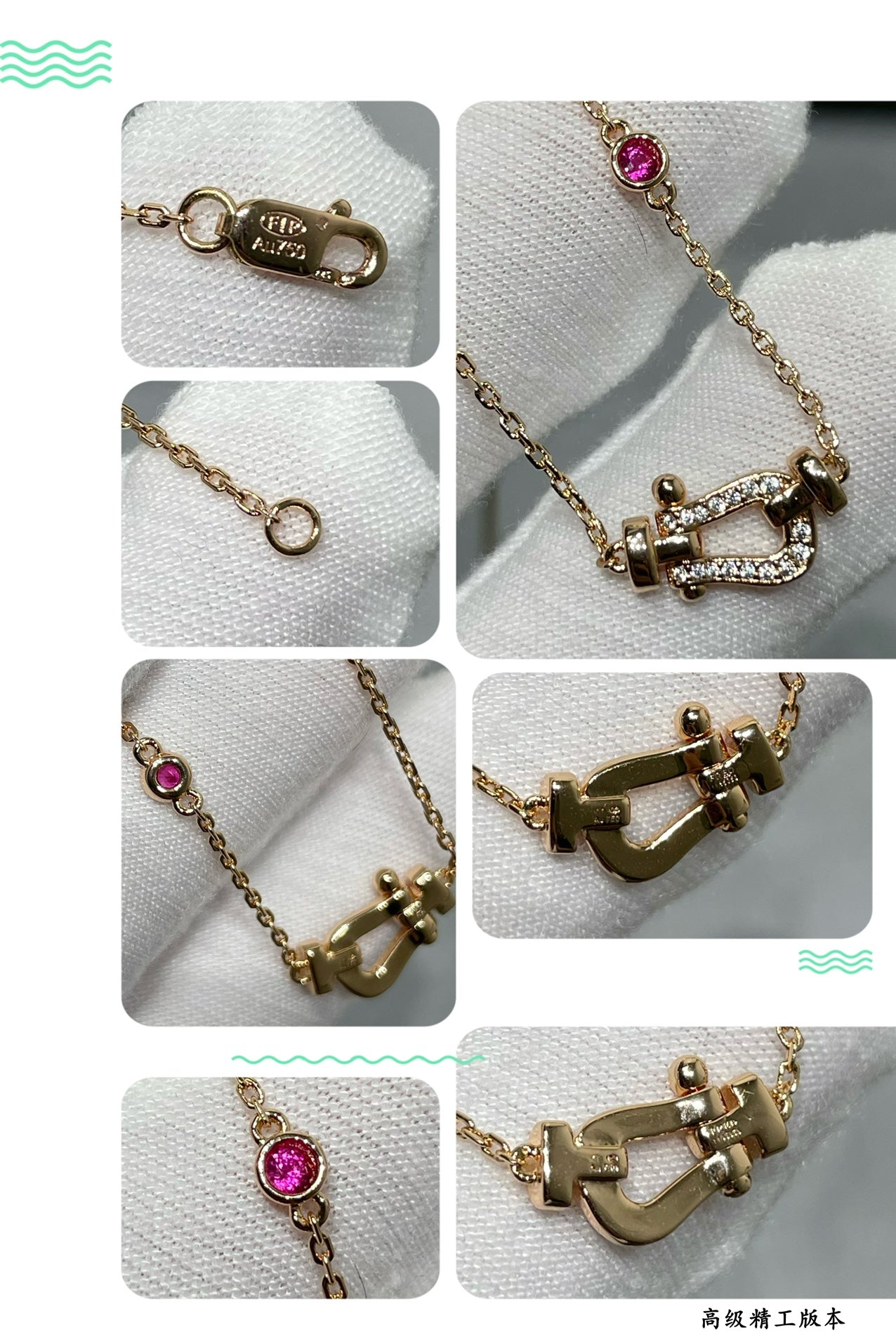 LUXEIFY FORCE 10 DIAMOND PINK GOLD NECKLACE