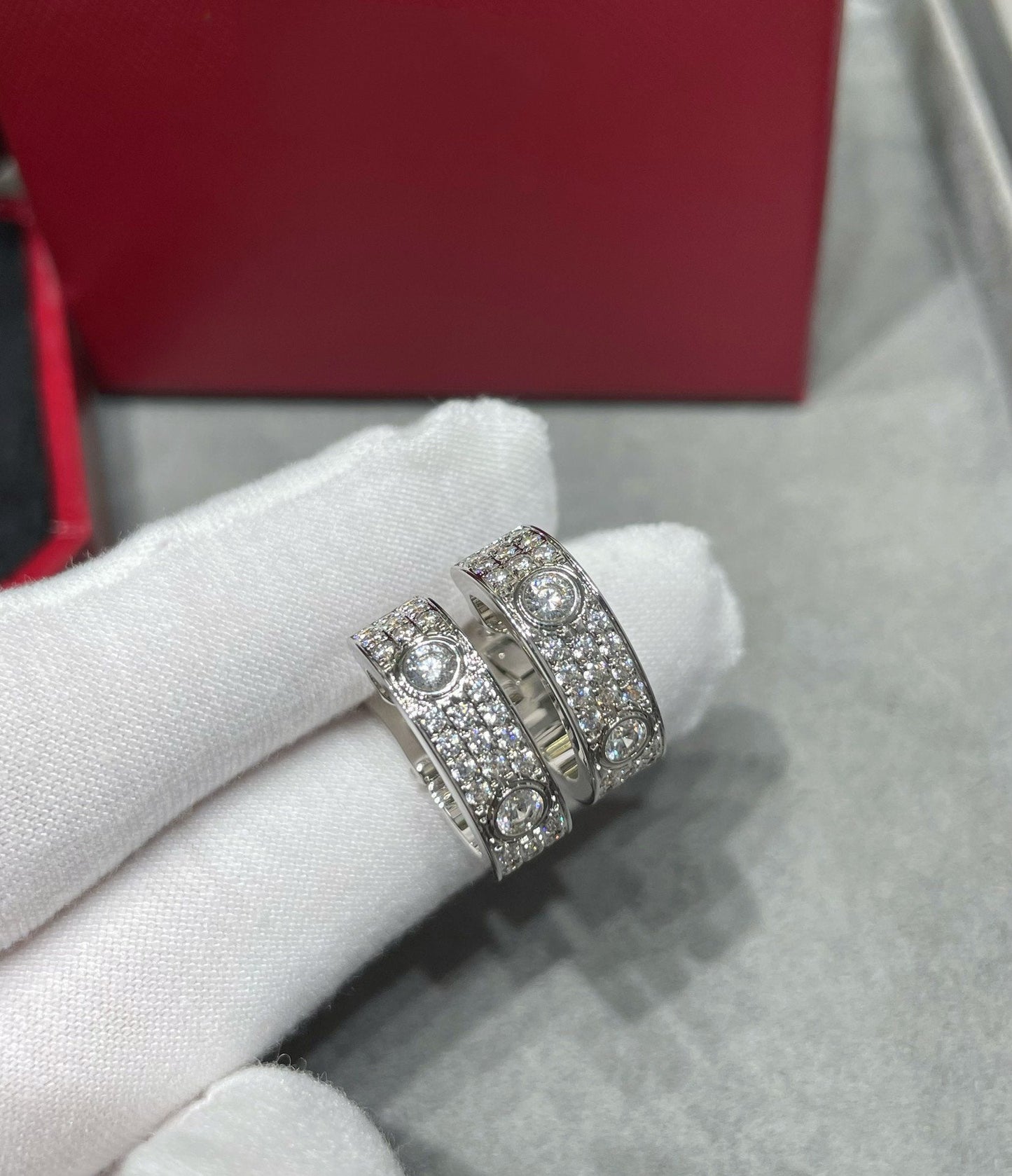 LUXEIFY LOVE 5.5MM DIAMOND PAVED EARRINGS